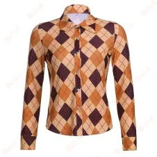 brown plaid youthful long sleeves